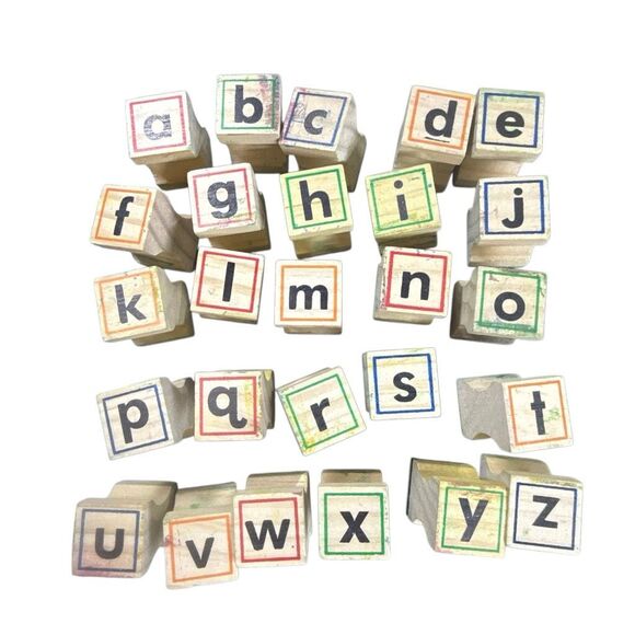 Alphabet Letters Lower Case Wood Rubber Stamp Set - Picture 2 of 7